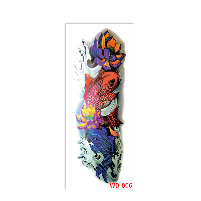 Picture of Full Arm Tattoo Sticker Cross-border New Waterproof Sweat Simulation Cross Buddha Black and White Colorful Personality Full Arm Temporary Tattoo