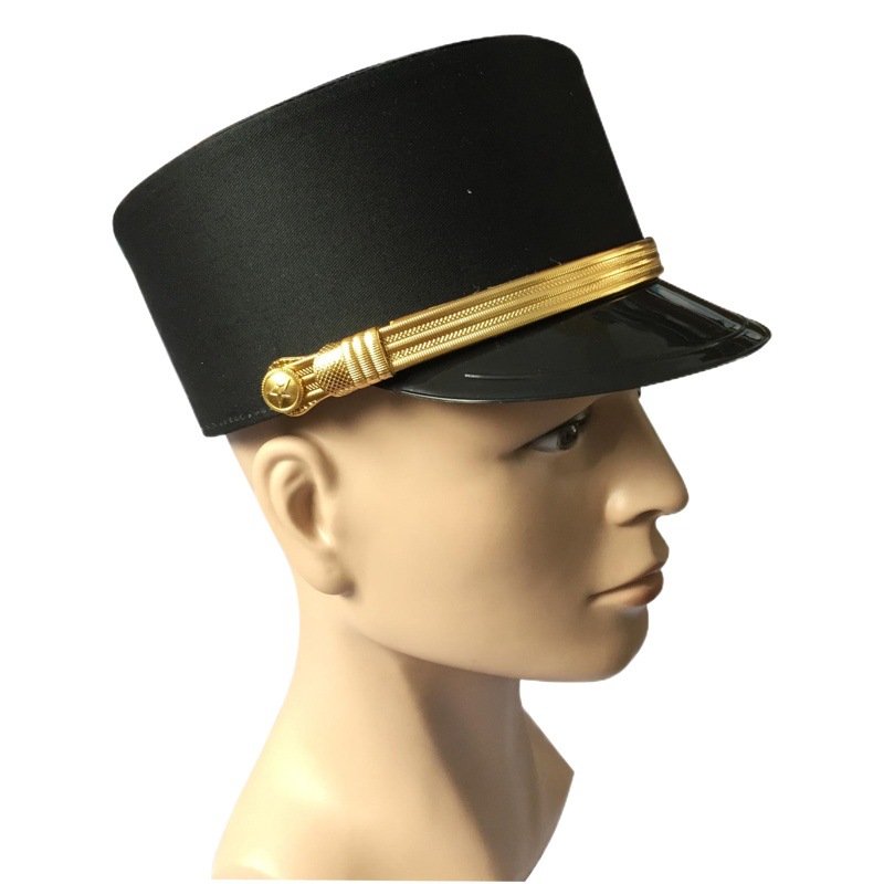 in stock black hotel luggage boy cap anime cosplay cap ceremonial cap gold cap DIY light version tube cap