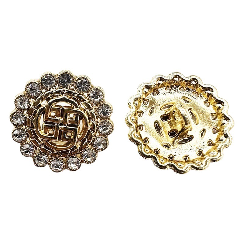 Shunjie Metal Button Hollow-out Diamond-encrusted Pearl Flower Chanel Style Alloy Button Women's Clothes Coat High Button
