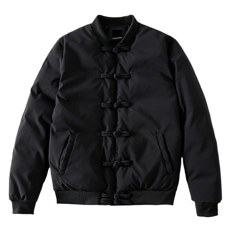 Picture of Chinese Style Men's Coat with Buckle Cotton-padded Coat Vintage Chinese Style Tang Suit Cotton-padded Coat Men's plus size Fat Down Cotton-padded Coat Coat Winter