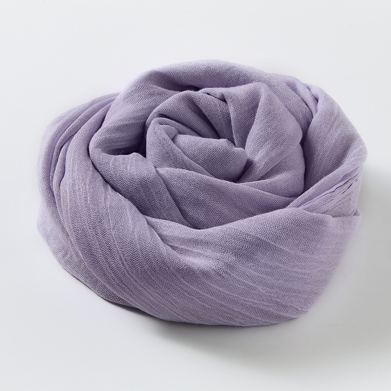 Picture of Solid Color Cotton and Linen Scarf Women's Artistic Sunscreen Scarf Scarf Beach Long Scarf Wholesale Japanese Scarf Advanced Sense