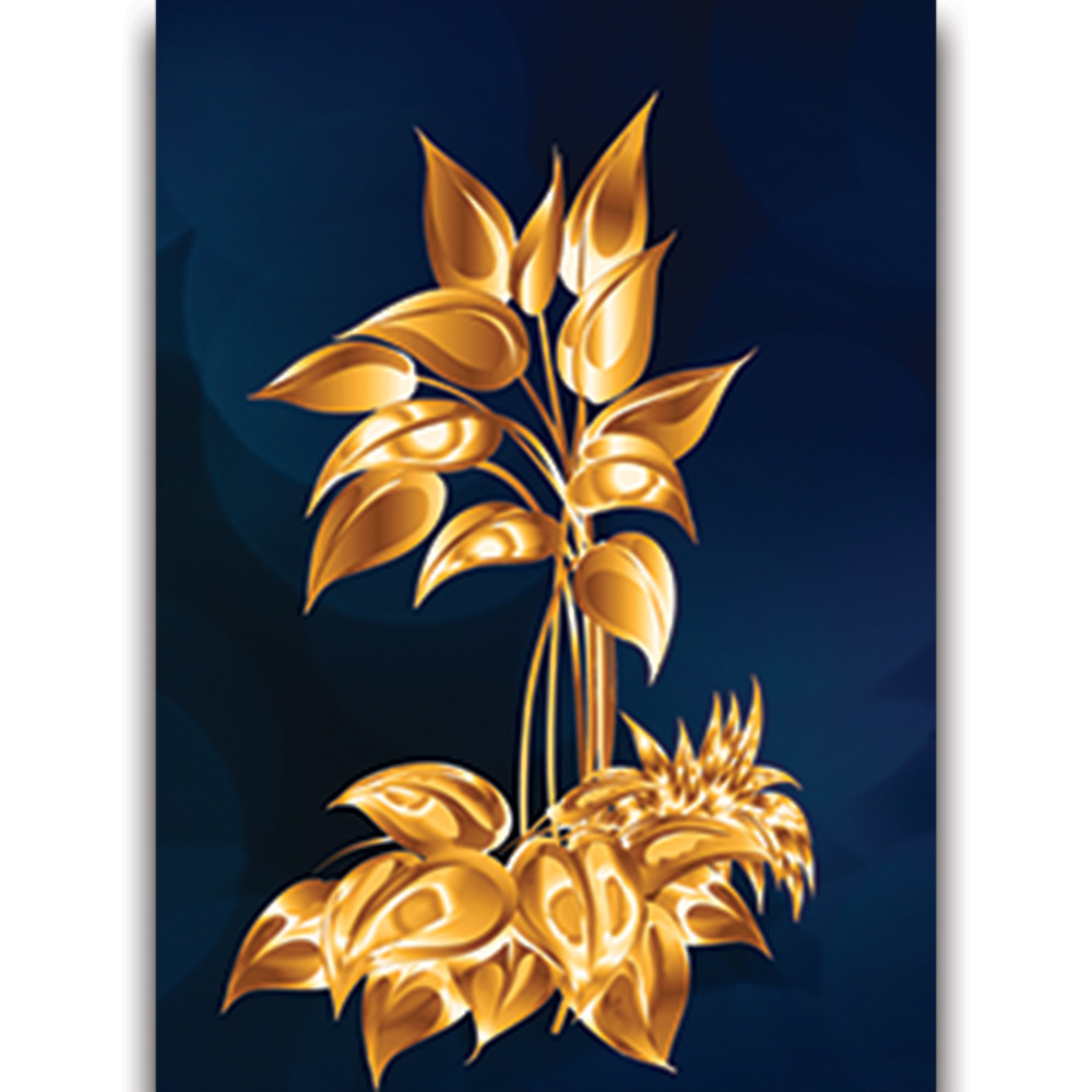 Picture of Source Factory Black Gold Leaves Living Room Hanging Painting Nordic Landscape Canvas Core Wholesale Abstract Restaurant Decorative Painting