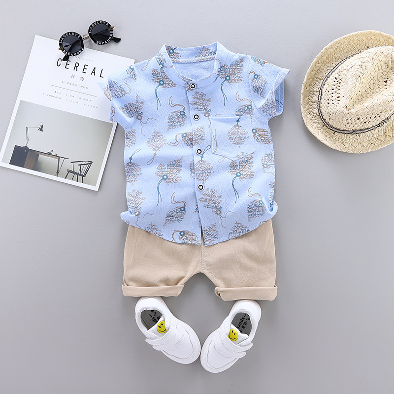 Direct selling brand children's clothing summer new children's clothing boys baby baby children's suit shirt short sleeve suit