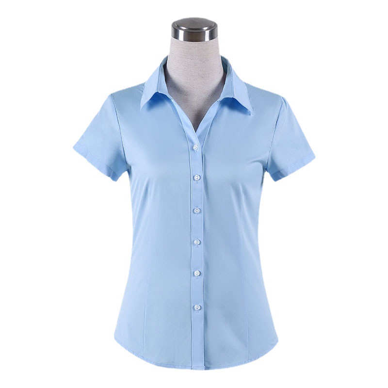 Picture of Women's Civil Servant Interview Application Professional Work Clothes White Shirt Women's Short-Sleeved Shirt College Students Slim and Elegant