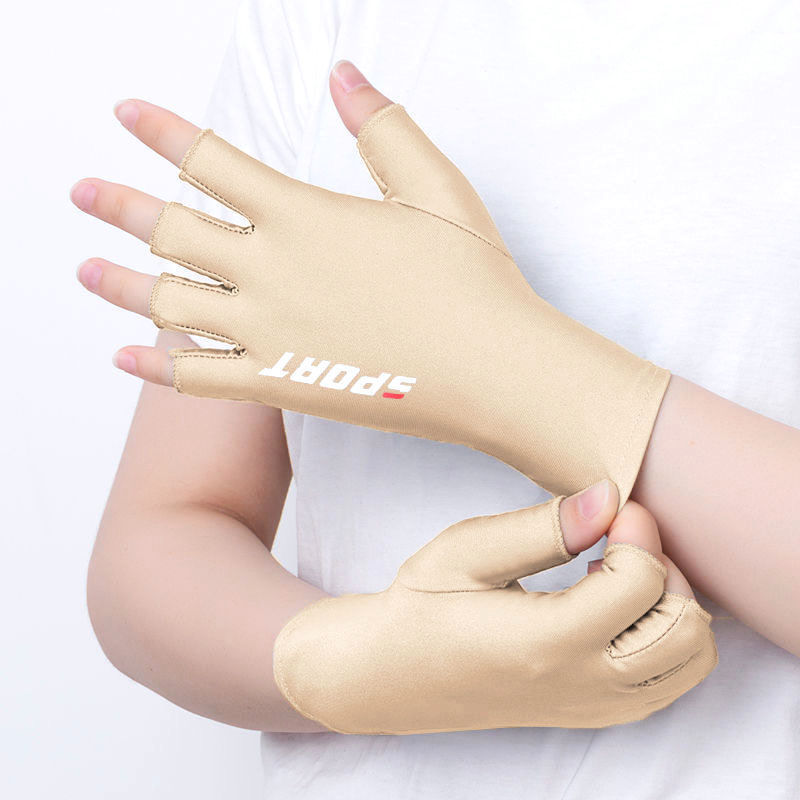 Picture of Gloves Men's and Women's Summer Open Finger Thin Ice Driving Leakage Two Finger Fishing Half Finger Riding Takeaway Rider Sports
