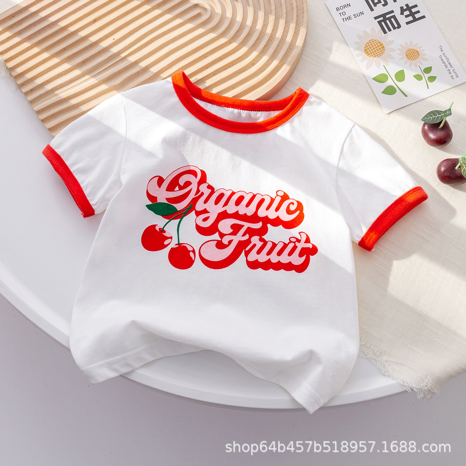 Picture of Girls Summer Fashion Bow Top Baby New Sweet Casual Vest Kidsren's Versatile Sleeveless T-Shirt Cotton