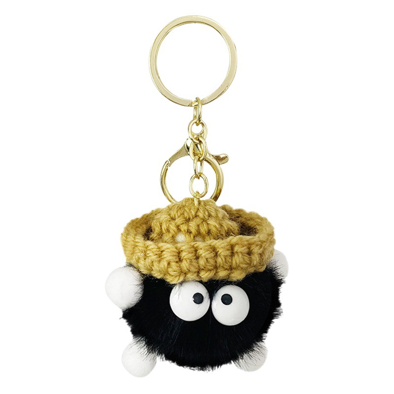 Cute cartoon wool hat small bristle keychain creative doll car schoolbag pendant couple small gift wholesale