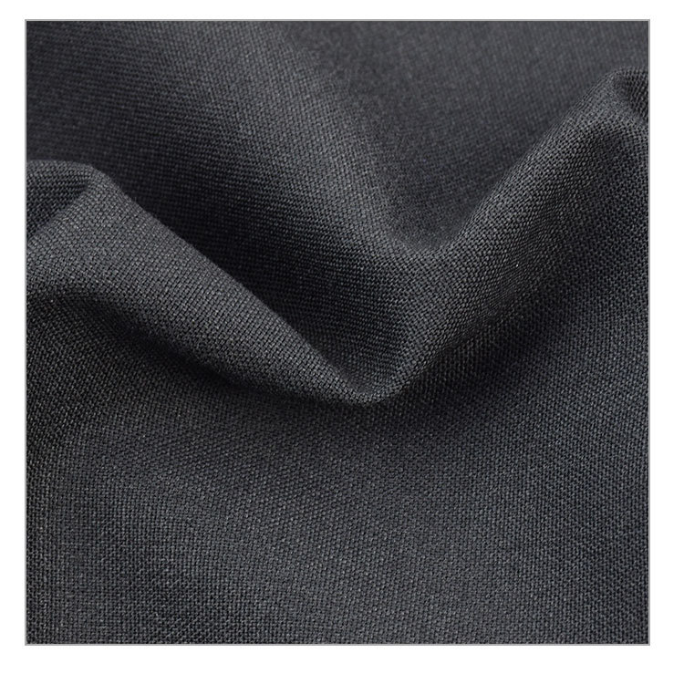 Plain Tr Stretch Pure Color Fabric 200Gsm Spring & Fall Black Workwear Fabric Suit Trousers Fabric