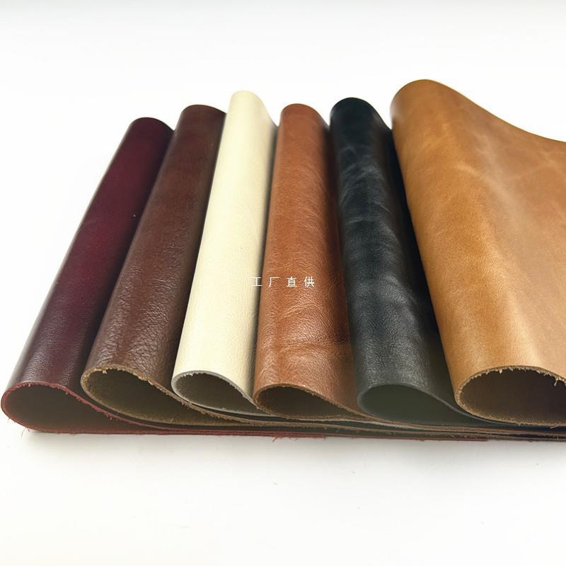 Black Plain Oil Wax Cowhide Leather Dark Green Wine Red Treasure Oil Wax Leather Sofa Leather European Style Bedside Seat Leather