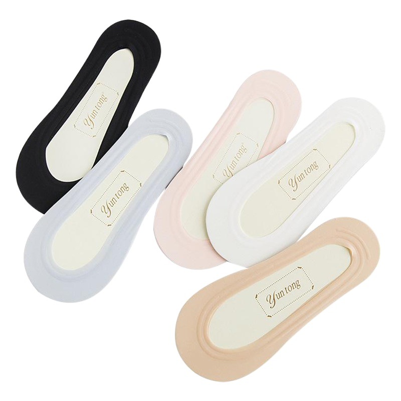 Shallow Mouth Socks Women's Summer Thin Ice Silk Boat Socks Women's Anti-Slip Cotton Bottom Invisible Socks Zhuji Women's Socks Wholesale