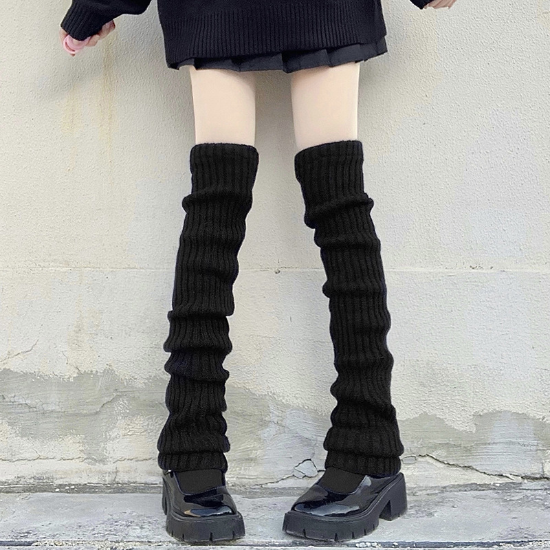 70CM Long Barrel Socks Lolita Winter Long Barrel Leg Cover JK Girls with Short Skirt Ladded Socks Cover Y2K Leg Cover