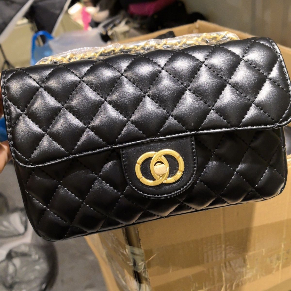 24-year Chanel style new sheepskin high quality DIY diamond chain Women's bag shoulder crossbody live broadcast supply in stock