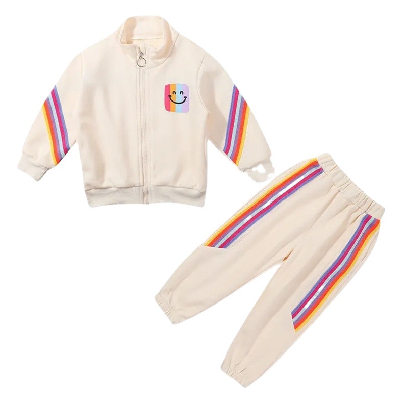 Children's Clothing, Girls' Suits, Autumn Clothing, Long-Sleeved Zipper Jackets, Casual Pants, Kidsren's Sportswear Two-Piece Set, Cute