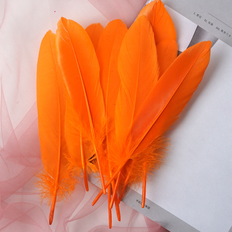 Picture of Feather color goose feather hard big floating dream catcher sunflower kindergarten handmade art class material wings decoration
