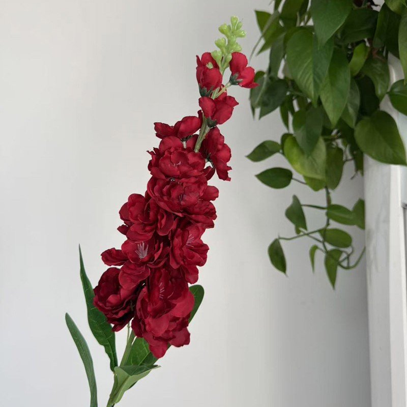 Picture of Simulated Delphinium Wedding Auditorium Decoration Simulated Flower Single Violet Props Large Simulated Flower Delphinium