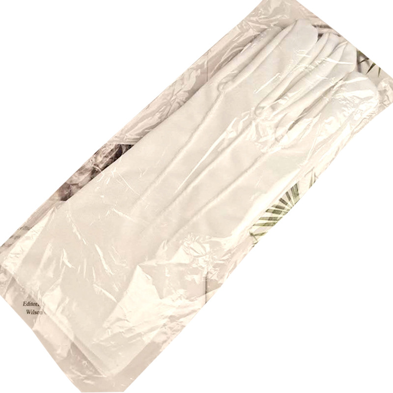 Picture of Primary school students this white gloves back three pull tendons dance performance gymnastics games flag-raising polyester children's gloves