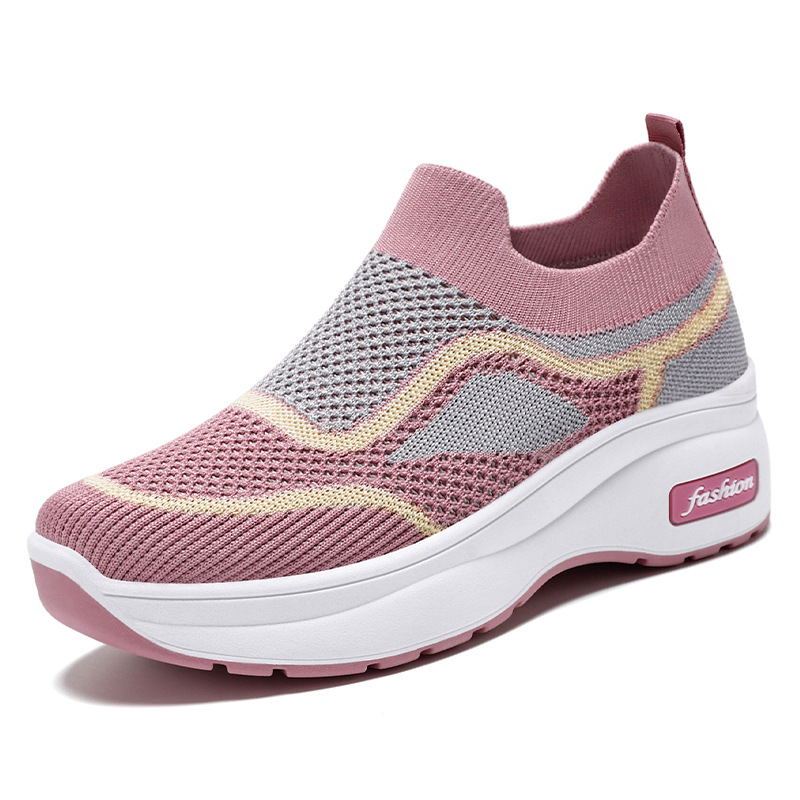Picture of Women's Shoes, New Autumn Style, Thick-Soled Casual Shoes, Soft-Soled Comfortable Height-Increasing Shoes, Versatile Single Shoes, Fly-Knit Breathable Mesh Shoes