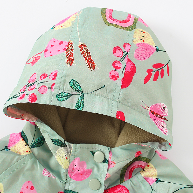 Picture of malwee autumn European and American small and medium-sized children's children's clothing coat baby trench coat long sleeve hooded zipper shirt top