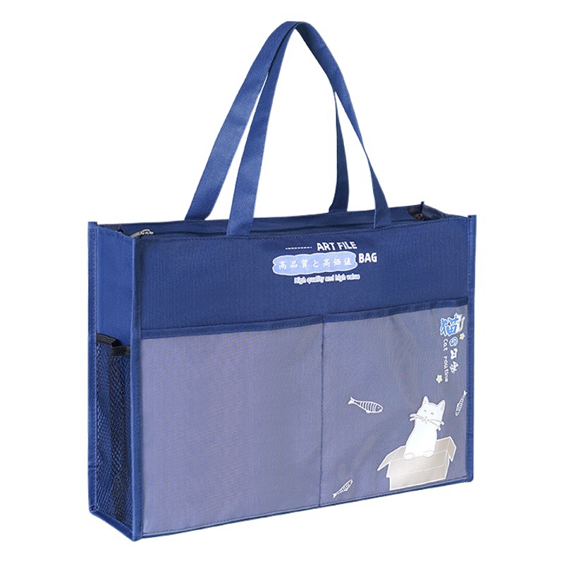 A3 Art Bag 8 Open 8K File Bag Mesh Tutoring Bag Student Painting Bag Thickeneded Hand Bag Stereo Storage