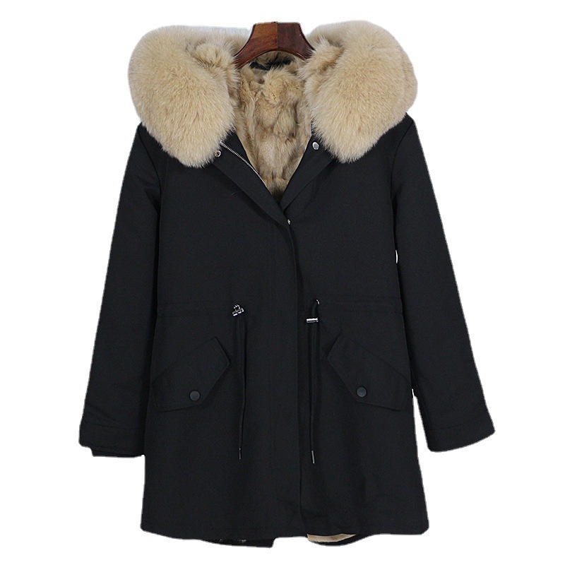 Picture of Parker Women's 2025 New Popular Fur Winter Detachable Fox Fur Liner Mid-Length Fur Outwear for Women