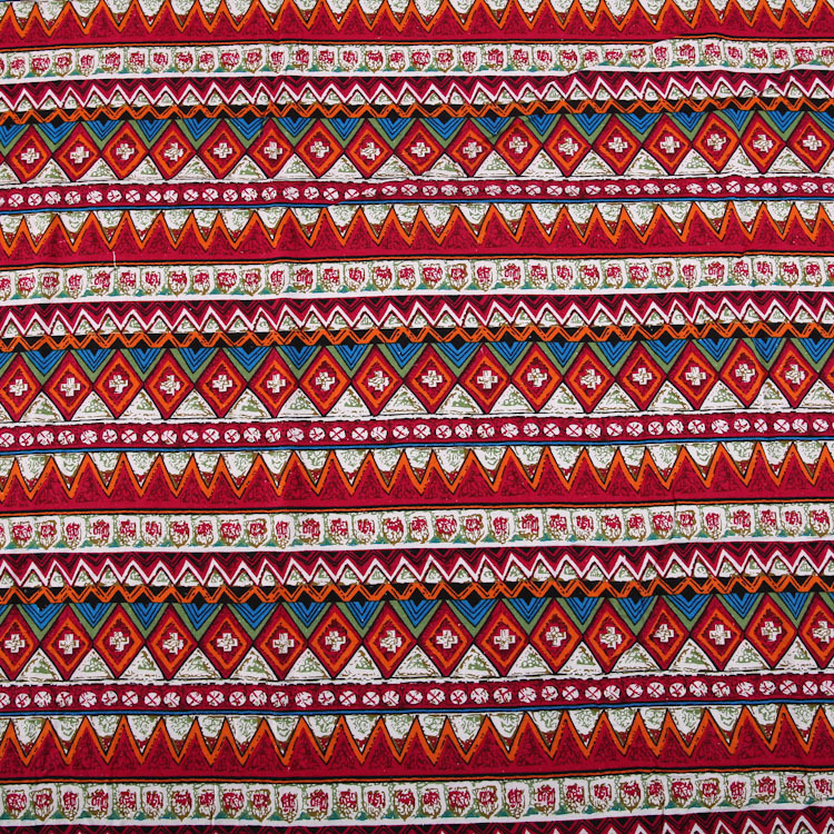 Picture of Hemp Cotton Digital Printing Fabric Floral Fabric Pastoral Style Fabric Ethnic Style Vintage Floral Skirt dress