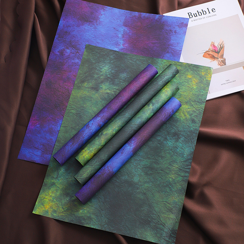 Floral Gradient Ink-Style Kraft Paper with a High-End Feel for Bouquet Wrapping, Popular in Flower Shops, Floral Art Supplies