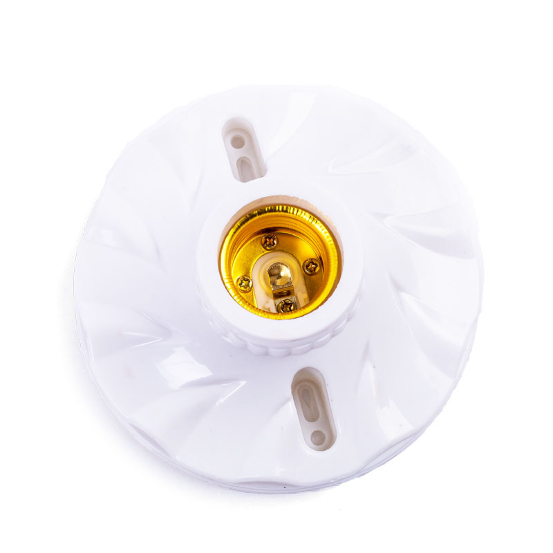 Xinda Tai pure plastic 120MM large flat lamp holder Engineering home decoration in stock drop-resistant drop-resistant lamp holder