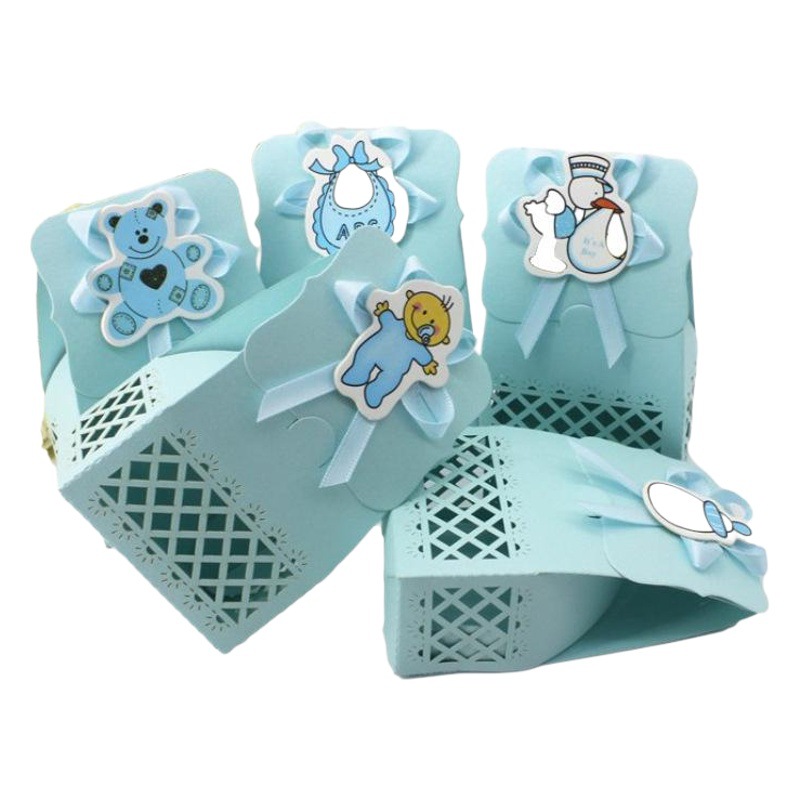 Baby Birthday Candy Box First Year Party Gift Box Laser Cut Out Personalized Card Packaging Box Paper Box Handmade Box