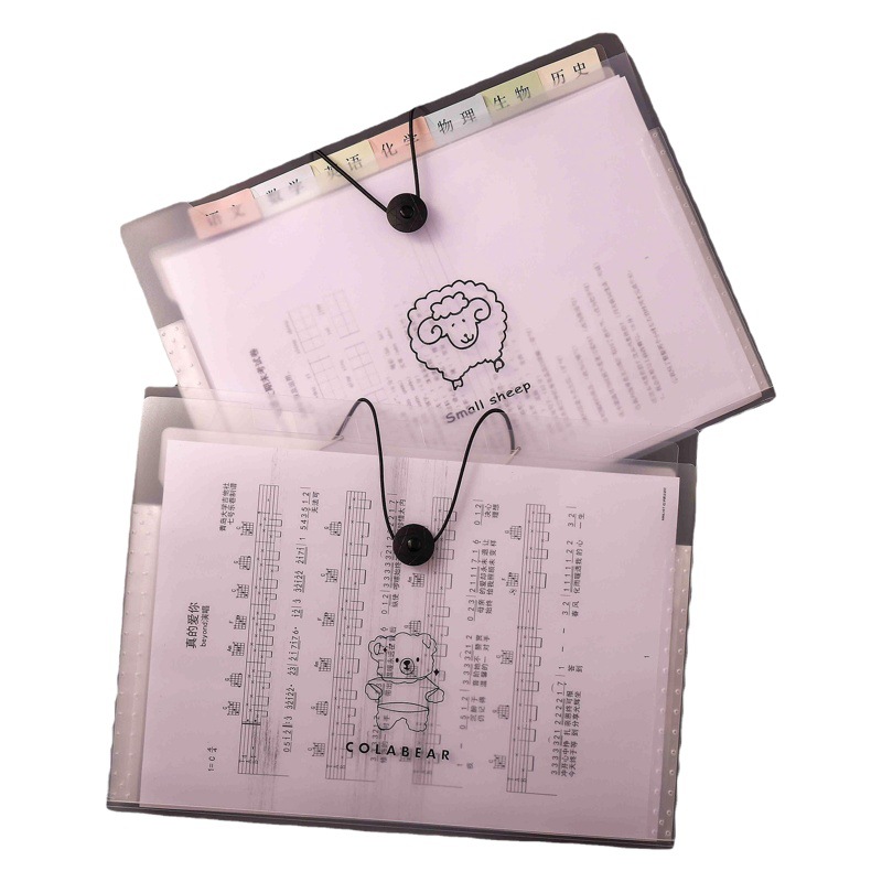 A4 Transparent Bill Folder PP Buckle Student Test Paper Storage Bag Multi-Layer Classification Data Organ Bag Wholesale