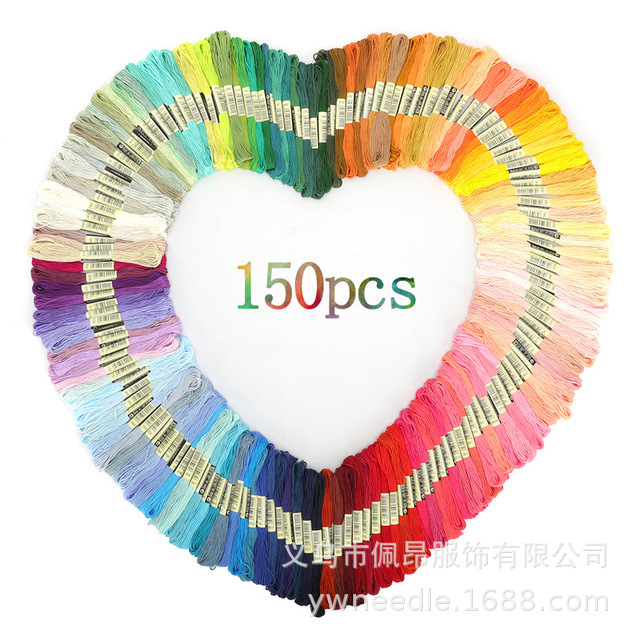 Picture of 100 color cross stitch thread embroidery thread manual DIY cross stitch thread woven color cotton thread spot wholesale