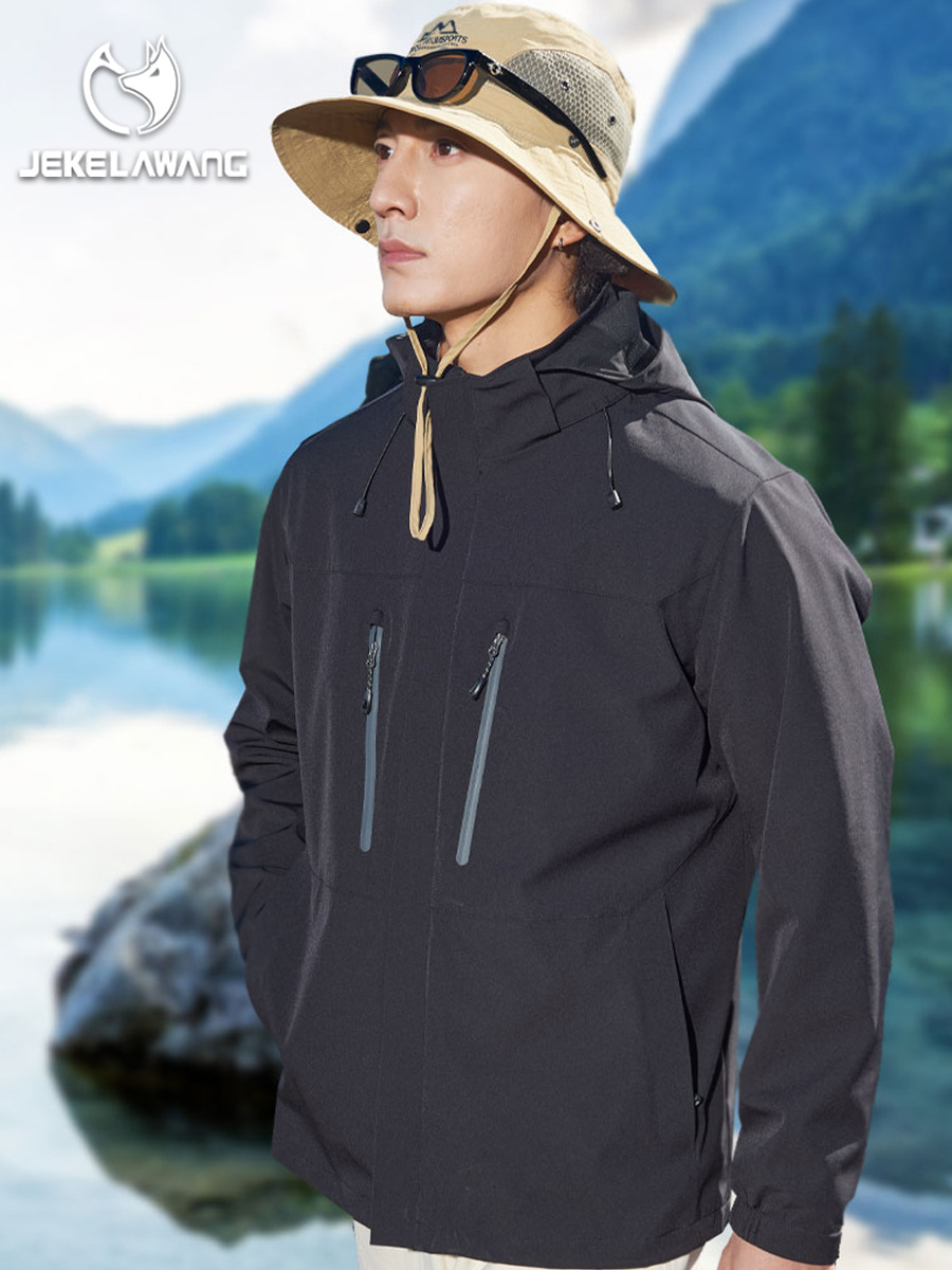 Early Spring Women's Clothes Hunting Style Jacket Men's Bright Color Travel Group Clothing High-end Outdoor Advertising Jacket Printed LOGO