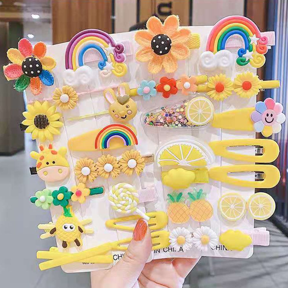 Cartoon Hairpin Children's Side Bangs Clip Rainbow Baby's Headwear Princess Hair Broken bb Clip Hair Accessories Clip