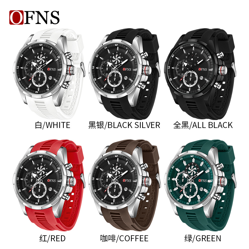 Picture of O'Fani's Men's Quartz Watch Small Three-Pin Chronograph Quartz Men's Watch Calendar Multifunctional Waterproof Wrist Watch