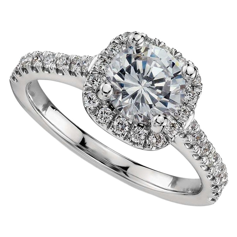 wish Cross-border European and American Round Full Diamond Zircon Ring Women's Eight Heart and Eight Arrows Simulation Diamond Engagement Jewelry Cross-Border