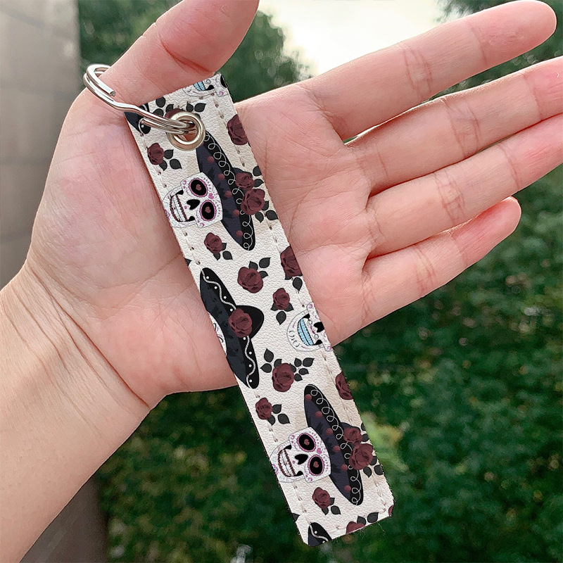 Picture of Amazon AliExpress European and American popular skull skull pu leather keychain wholesale in stock bag pendant