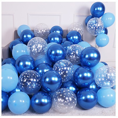 Picture of 10 Inch Thickened Sub Light Blue Ink Blue Haze Night Blue Round Balloon Birthday Bar Decoration