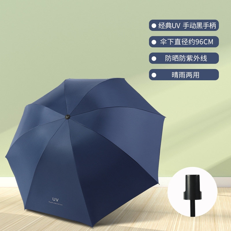 Picture of Automatic Umbrella Large Wholesale Sun Protection UV Protection Sun Umbrella Women's Folding Sunny and Rainy Umbrella Customized Advertising