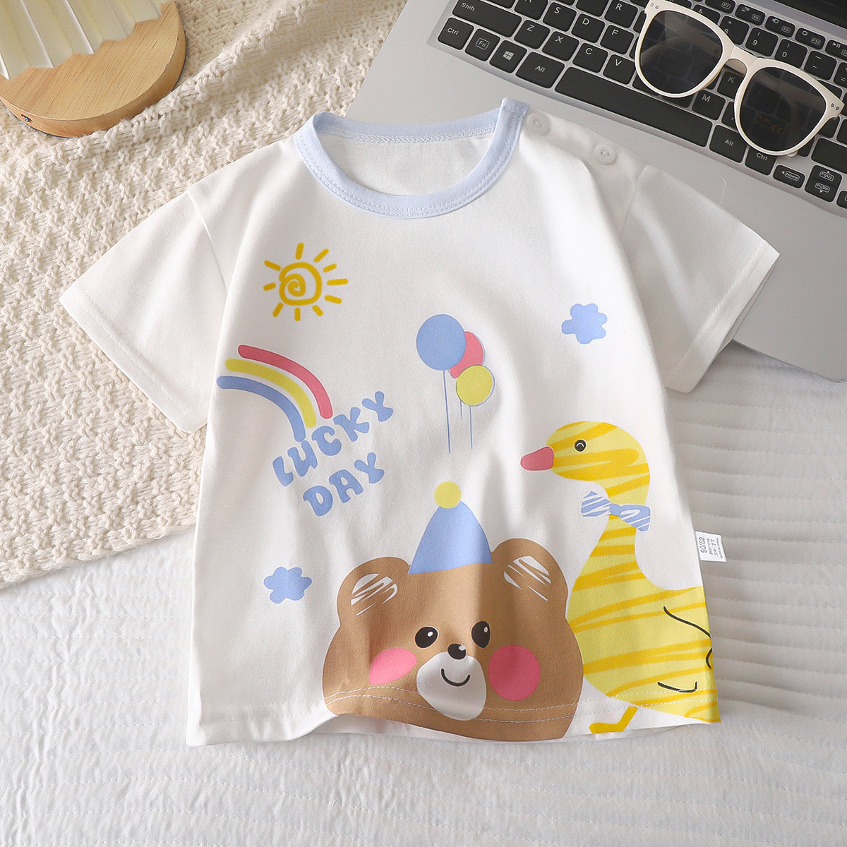 Picture of Children's Short-sleeved T-shirt Cotton New Children's Summer Baby Clothes Boys' Thin Girls' Top Summer Children's Clothing