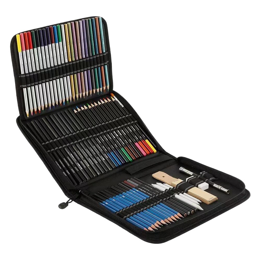 72PCs Sketch Color Lead Painting Set New 72PCs Sketch Pencil and Color Pencil Set Art Supplies