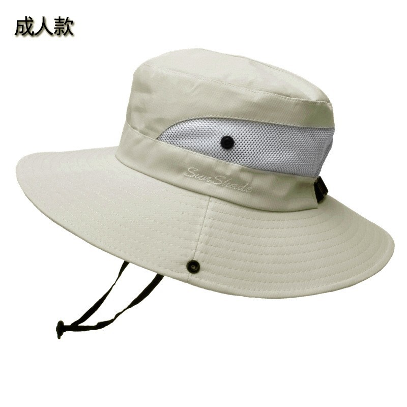 Picture of Cross-Border Summer Women's Outdoor Sun Hat Ponytail Hole Fisherman Hat Sun Protection Sun Hat Breathable Mountaineering Hat Parent-Child Style