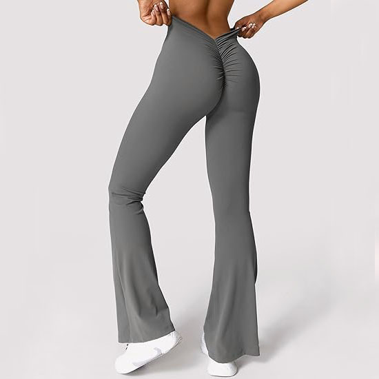 Amazon Peach Hip-lifting yoga flared pants fitness sports wide-leg flared pants high waist quick-drying yoga pants OK31