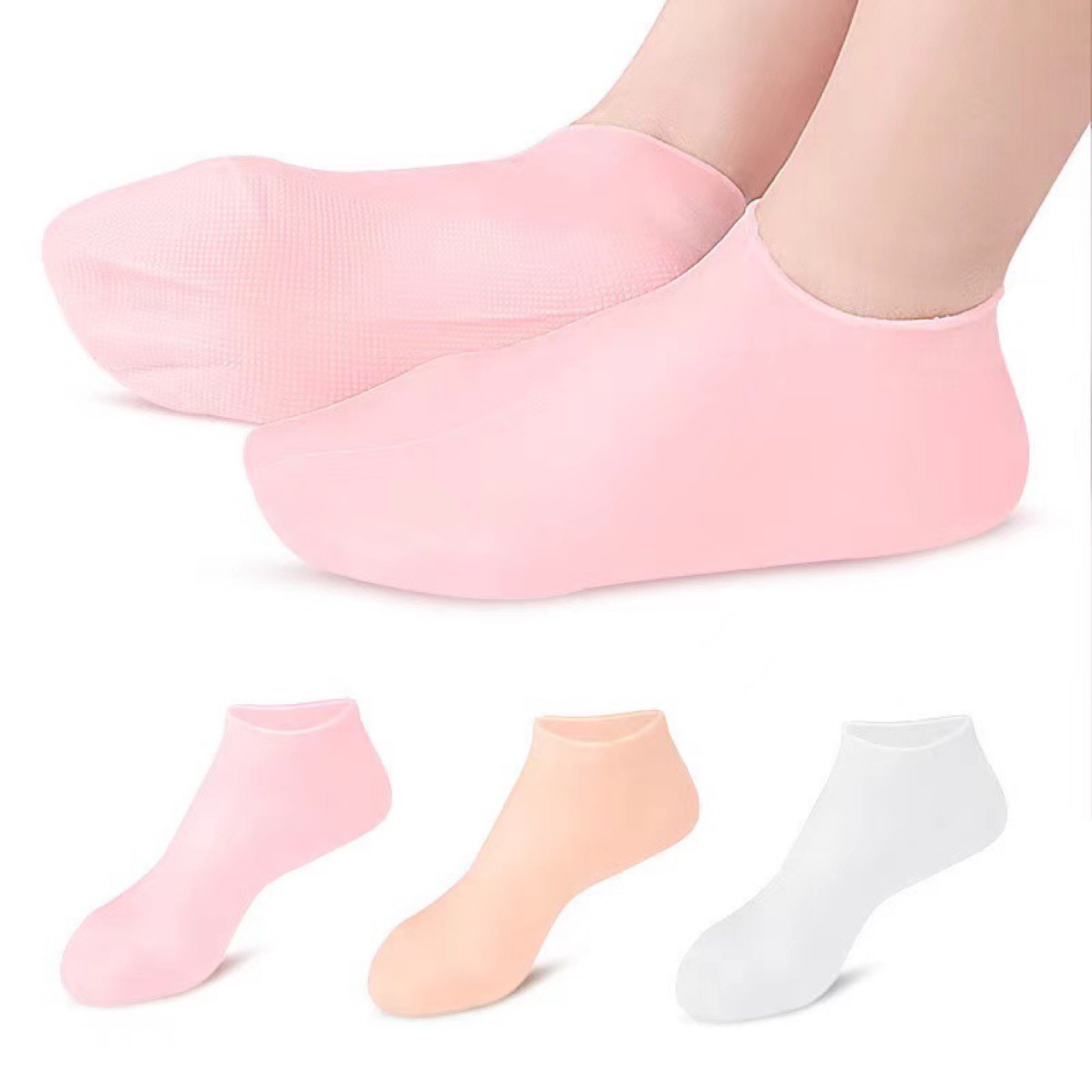Cross-border Supply Silicone Socks Protective Moisturizing Foot Peach Anti-cracking Softening Calluses Cuticle Foot Mask Soft Foot Cover