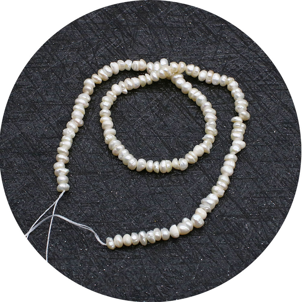Picture of Natural Freshwater Pearl Scattered Beads 3-4mm Irregular Flat Beads Polished Straight Beads DIY Bracelet Necklace