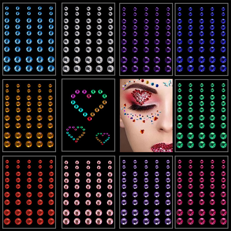 Picture of In stock cross-border hot acrylic eyebrow sticking Diamond 3456mm face sticker performance Color Diamond Crystal acrylic eye corner tears