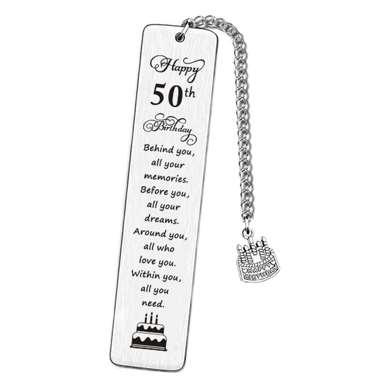 Metal stainless steel bookmark birthday bookmark gift can be laser lettering plus LOGO cake accessories metal bookmark