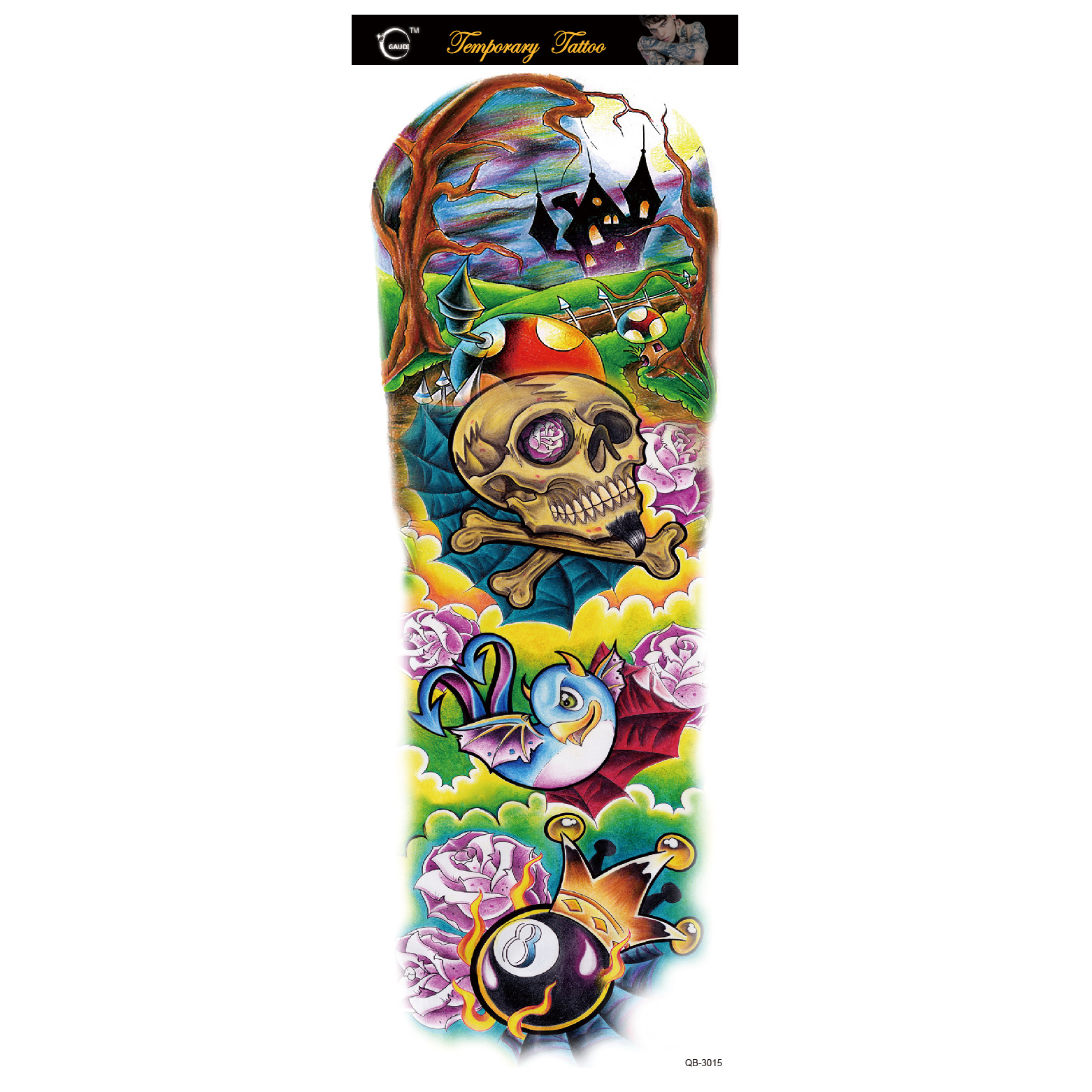 Picture of Large Flower Arm Tattoo Sticker Full Arm Waterproof Tattoo Temporary 400 Optional Full Arm Tattoo Sticker