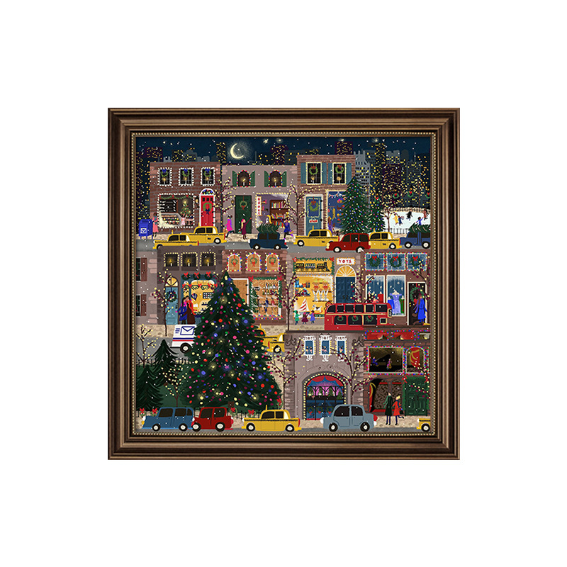 Picture of Winter Lights Hanging Painting Christmas Decorative Painting American Entrance Entrance Auschle Murals Bedroom Painting Restaurant High-level Oil Painting