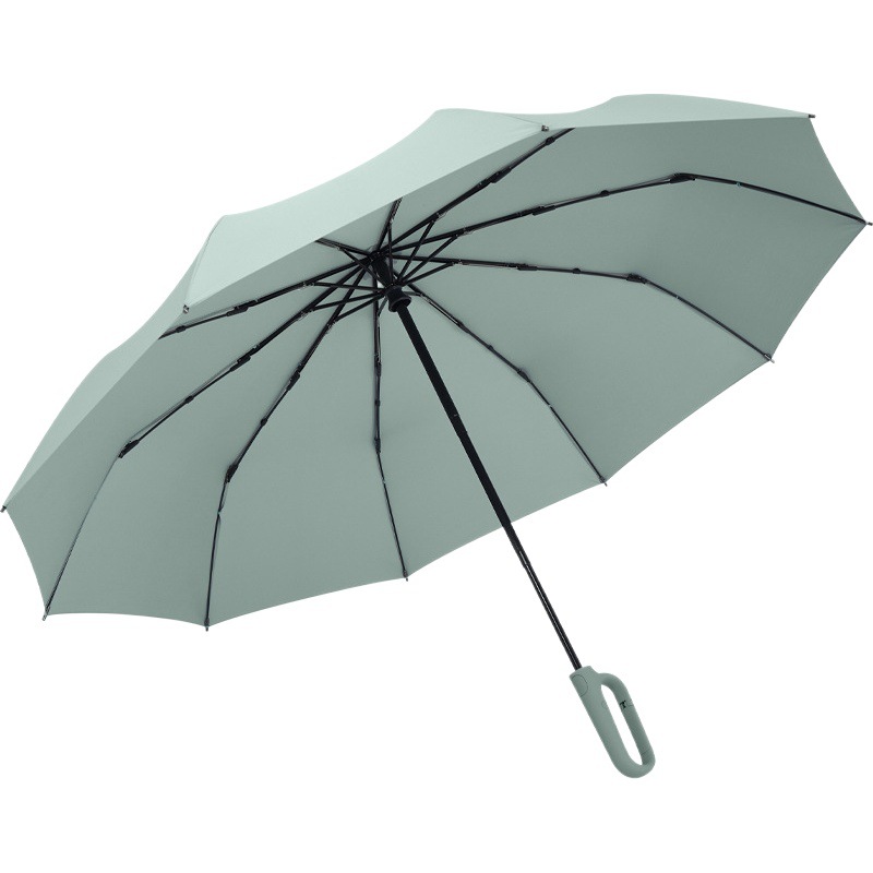 Fully Automatic Folding Umbrella with Ten Reinforced Ribs, Thickened and Sturdy, Storm-Resistant, Business Custom Rain or Shine Umbrella