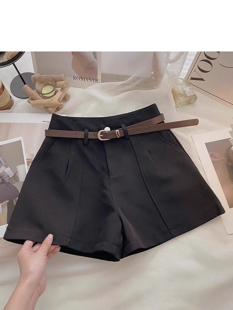 New Outerwear for Women 2025 Spring Base Khaki A-Line Suit Shorts Wide-Leg Pants Loose High-Waisted Slimming