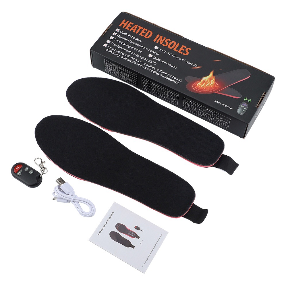 Cross-Border Outdoor Electric Heating Insoles, Rechargeable, Three-Level Remote Control Temperature Adjustment, Warm Foot Protection, Heating with Three-Level Temperature Adjustment